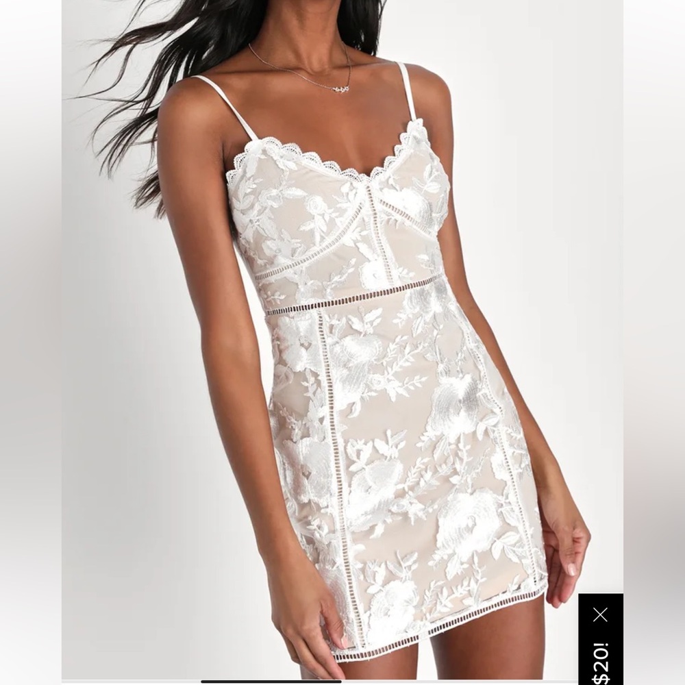 NWT Lulu ivory and beige dress